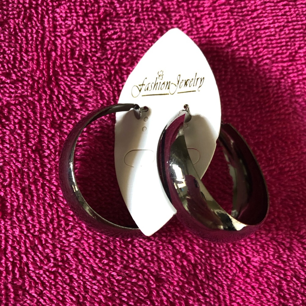 New Fashion Jewelry Gun metal Hoop Earrings